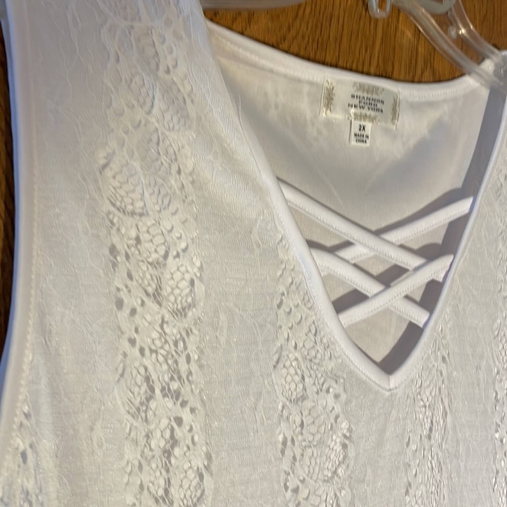 White Lace Shannon Ford Sleeveless Tunic size 2X